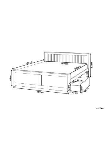 Beliani 3-tlg Doppelbett OLENDON in Braun