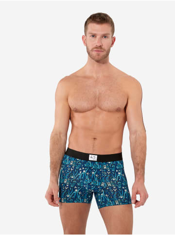 HOM Retro Boxer Voyages Boxer Briefs in blue print