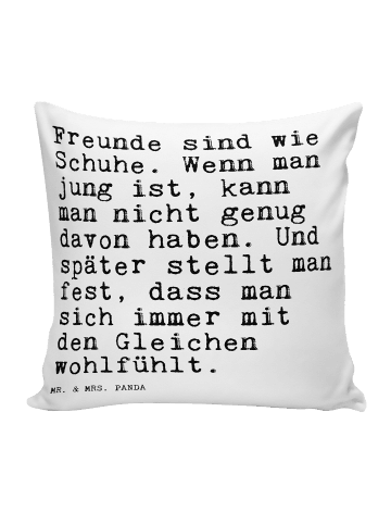 Mr. & Mrs. Panda Dekokissen Freunde sind wie Schuhe.... mit Spruch in Weiß