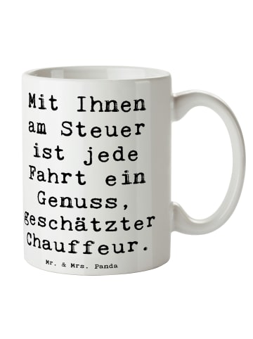 Mr. & Mrs. Panda Teetasse Spruch Chauffeur Genussfahrt mit Spruch in Weiß