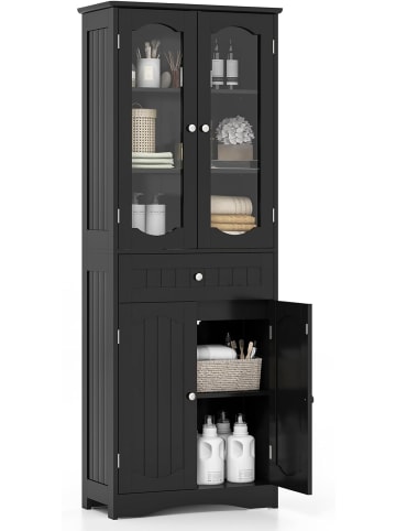 COSTWAY Badezimmerschrank in Schwarz