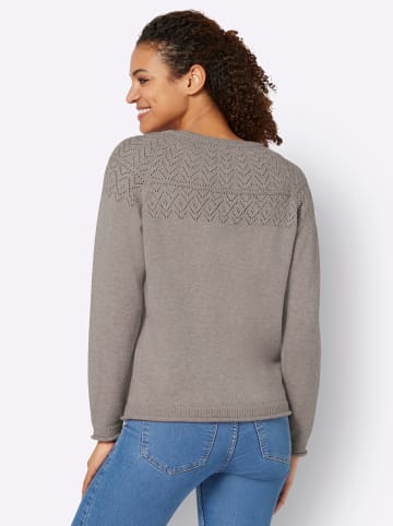 WITT WEIDEN Ajour-Pullover in taupe-meliert