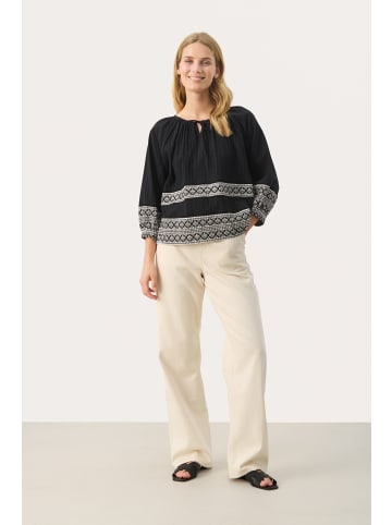 PART TWO Langarm-Bluse JeddyPW in Black Border Print