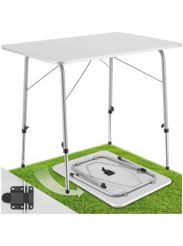 tectake Campingtisch Julian 80 x 60 x 68 cm, grau