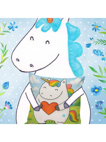 Mr. & Mrs. Panda kissen bedruckt Einhorn Herz Design ohne Spruch in Weiß