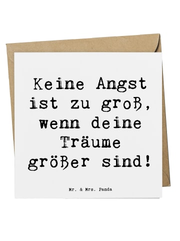 Mr. & Mrs. Panda Faltkarte Spruch Angst überwinden mit Spruch in Weiß