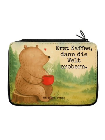Mr. & Mrs. Panda Federmappe Bär Kaffee Design mit Spruch in Weiß