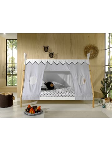 58 aufm Kessel ZELTBETT Karyn 4 206x185x96 aus Kiefer Massivholz in Weiß/natur