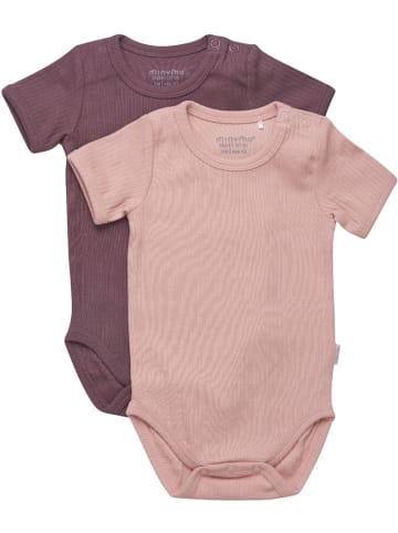 Minymo Kinder Kurzarmbody "Body SS (2-pack)" in Rosa