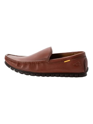 Camel Active Lederslipper mit Logoprägung in Cognac