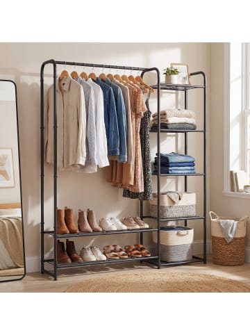 SONGMICS Kleiderständer Pataye in Mattschwarz - (B)29 x (H)158.4 x (T)110 cm