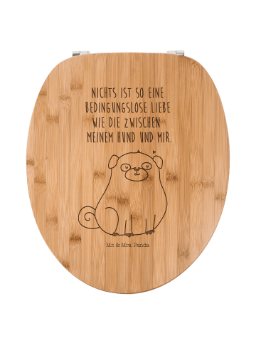 Mr. & Mrs. Panda Toilettendeckel Mops mit Spruch in Transparent