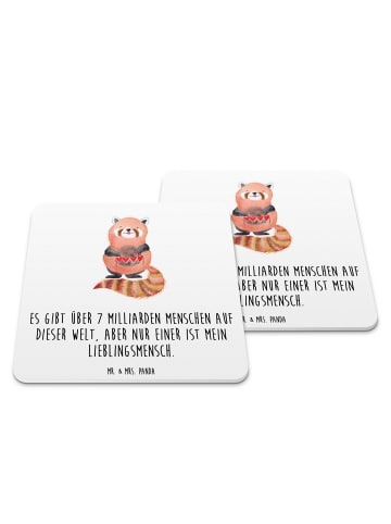 Mr. & Mrs. Panda Untersetzer Roter Panda mit Spruch in Weiß