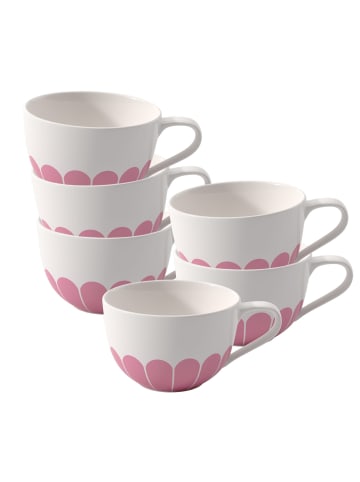 Villeroy & Boch 6er Set Cappuccinotassen Fleur Couleur 300 ml in Cassis