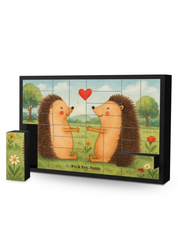 Mr. & Mrs. Panda Befüllbarer Adventskalender Igel Liebe Design o... in Weiß
