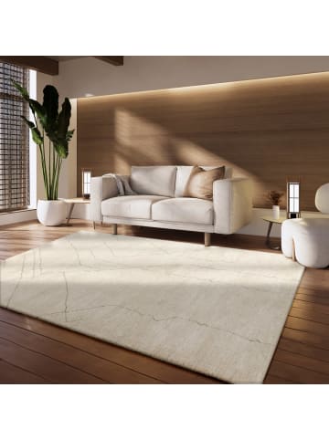 KADIMA DESIGN Teppich Kurzflor Bogenlinienmuster Wohnzimmer in Taupe