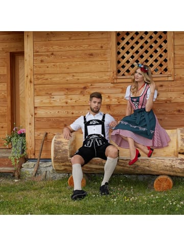 tectake Frauenkostüm Mini-Dirndl Berchtesgaden Modell 1 in rot/weiß