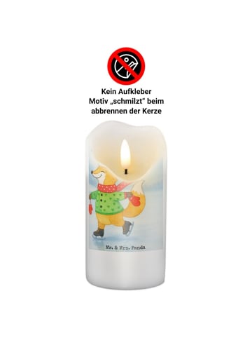 Mr. & Mrs. Panda Stumpenkerze Fuchs  Schlittschuhe Design mit Sp... in Weiß