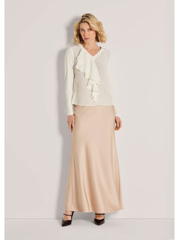 MADELEINE Elegante Seidenbluse mit V-Ausschnitt in wollweiß