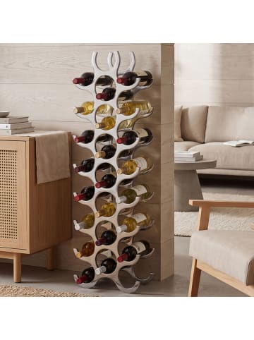 FineBuy Weinregal in Silber / Aluminium / 31x14x98