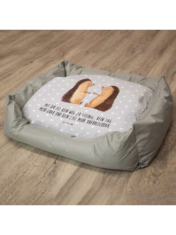 Mr. & Mrs. Panda Katzensofa Igel Liebe mit Spruch in Grau Pastell
