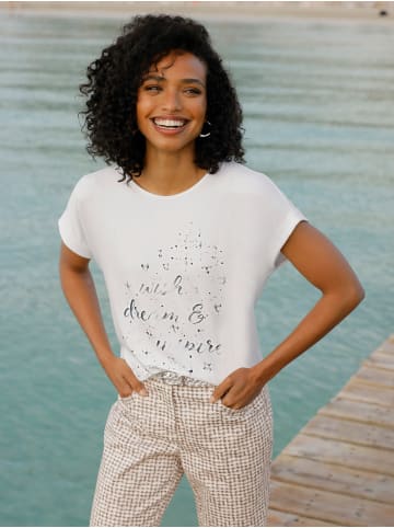 Heine Kurzarmshirt in ecru-grau-bedruckt