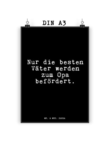 Mr. & Mrs. Panda Poster Nur die besten Väter... mit Spruch in Schwarz