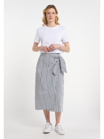 DreiMaster Damen Wickelrock in Wollweiss Marine