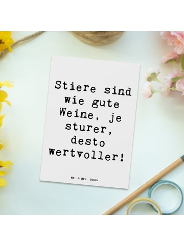 Mr. & Mrs. Panda Grußkarte Spruch Sturer Stier mit Spruch in Weiß