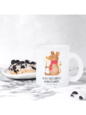 Mr. & Mrs. Panda Teetasse Maus Weihnachten mit Spruch in Transparent