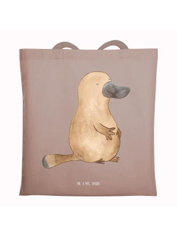 Mr. & Mrs. Panda Tasche Schnabeltier Mut ohne Spruch in Braun Pastell