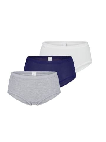 Sloggi Midi Slip Basic+ in Weiß / Dunkelblau / Grau