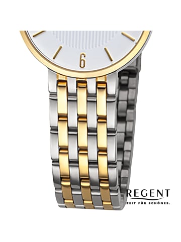 Regent Armbanduhr Regent Metallarmband silber, gold extra groß (ca. 28mm)