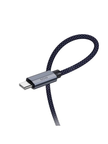 HOCO Schnellladekabel USB-C 60W 1,2m in Dunkelblau