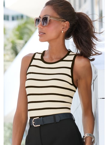 LASCANA Stricktop in beige-schwarz