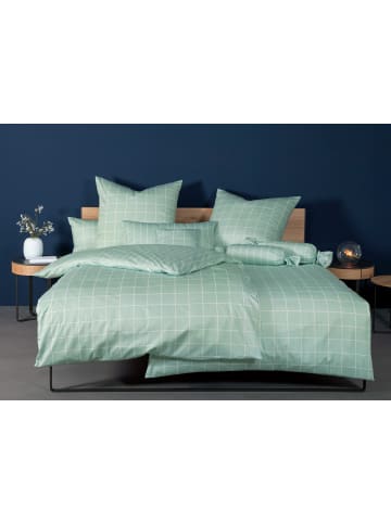 Janine Baumwoll Bettwäsche Modernclassic Karo-Look in jadegrün
