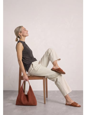 Street One Turtle Neck Top aus Mesh mit Print in Black Coffee