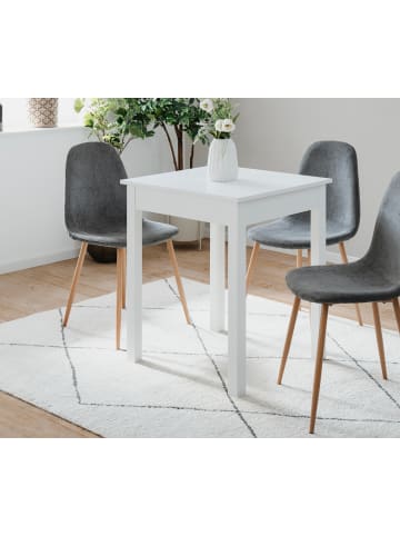 Furn.Design Esstisch weiß 60 x 67 cm, Küchentisch in modernem Design