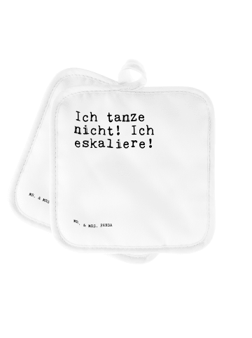 Mr. & Mrs. Panda Topflappen Ich tanze nicht! Ich... mit Spruch in Weiß
