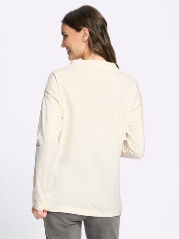 Sieh an! Stehkragen-Shirt in champagner-khaki-bedruckt