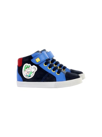 Geox Kilwi Suede Synth Lea – Hohe Kindersneaker aus Leder Blau