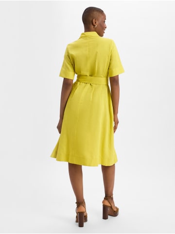 Ambiance Freizeitkleid mit Leinen-Anteil in zitrone - 0001