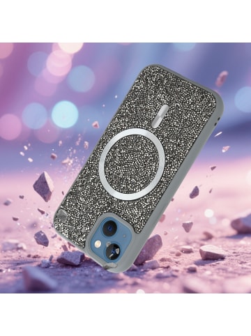 cadorabo Hülle für iPhone 13 / 14 Glitzer Schutzhülle in Grau
