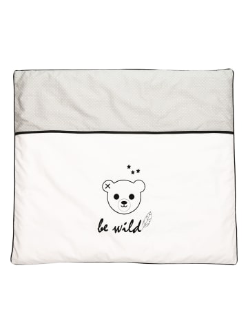 BABY LAL® Bezug für Wickelunterlage "BE-WILD" in Weiß/Grau - (L) 75 x (B) 85cm