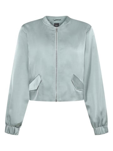 Zero  Satin-Jacke mit Reißverschluss in Silver Blue
