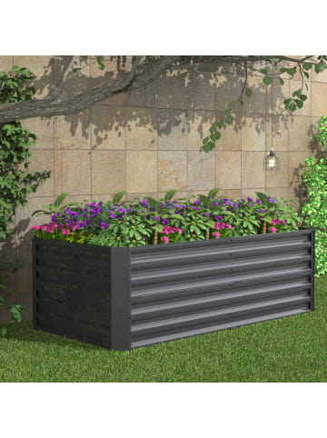 VCM  Metall Pflanzbeet Hochbeet Gartenbeet 180x90 Galdo in Schwarz