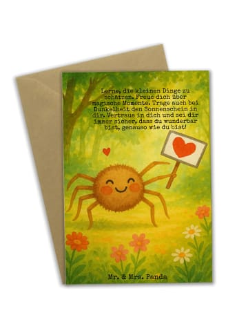 Mr. & Mrs. Panda Beileidskarte Spinne Agathe Motivation Design m... in Weiß