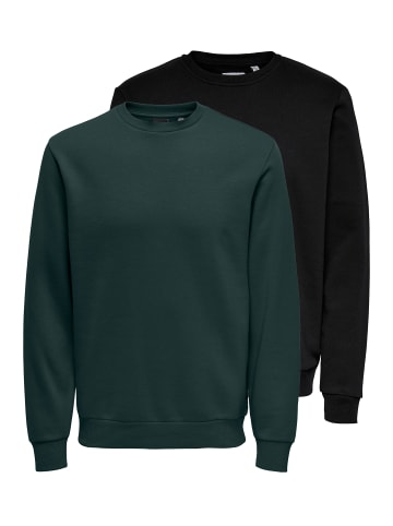 ONLY & SONS Sweatshirt Ceres in Schwarz / dunkelgrün