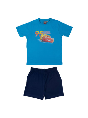 United Labels Disney Cars Schlafanzug - Lightning McQueen Kurzarm in blau