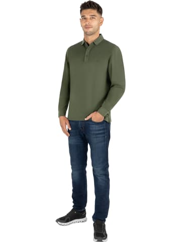 normani Herren Langarm Poloshirt mit passender Baseballkappe in Oliv